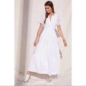 Maeve by Anthropologie Tiered Eyelet Maxi Dress
